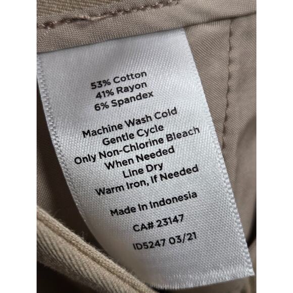 Talbots Newport Pants Beige Khaki Dress Pants Plus Size 18 - Picture 3 of 4